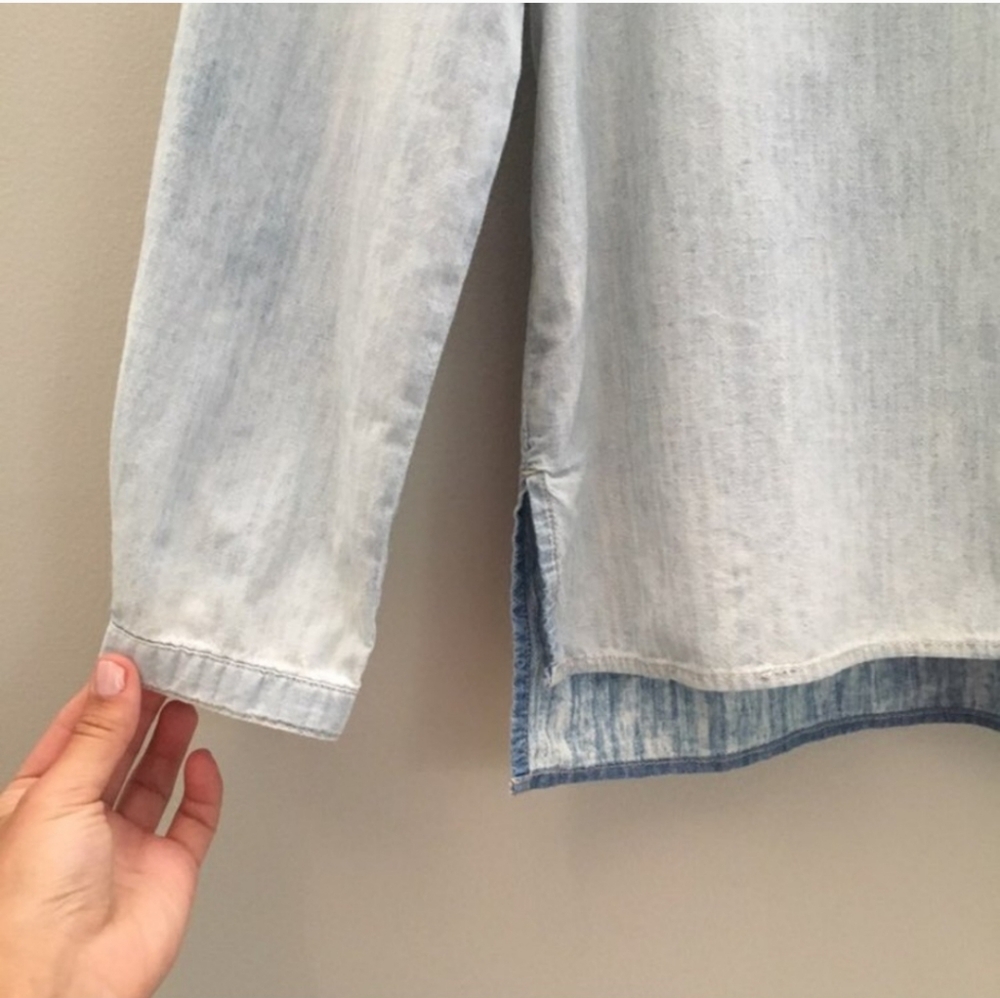 Vince Light Blue Button Down Chambray Shirt - Picture 5 of 8